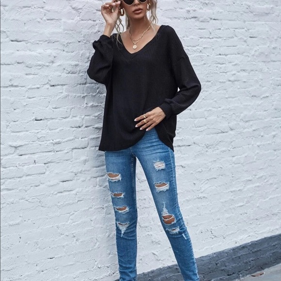 Black Off Shoulder Top - Picture 4 of 6